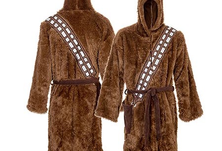 A Chewbacca-themed bathrobe