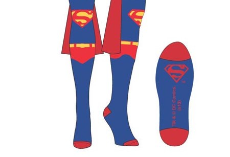 Knee-length Superman socks